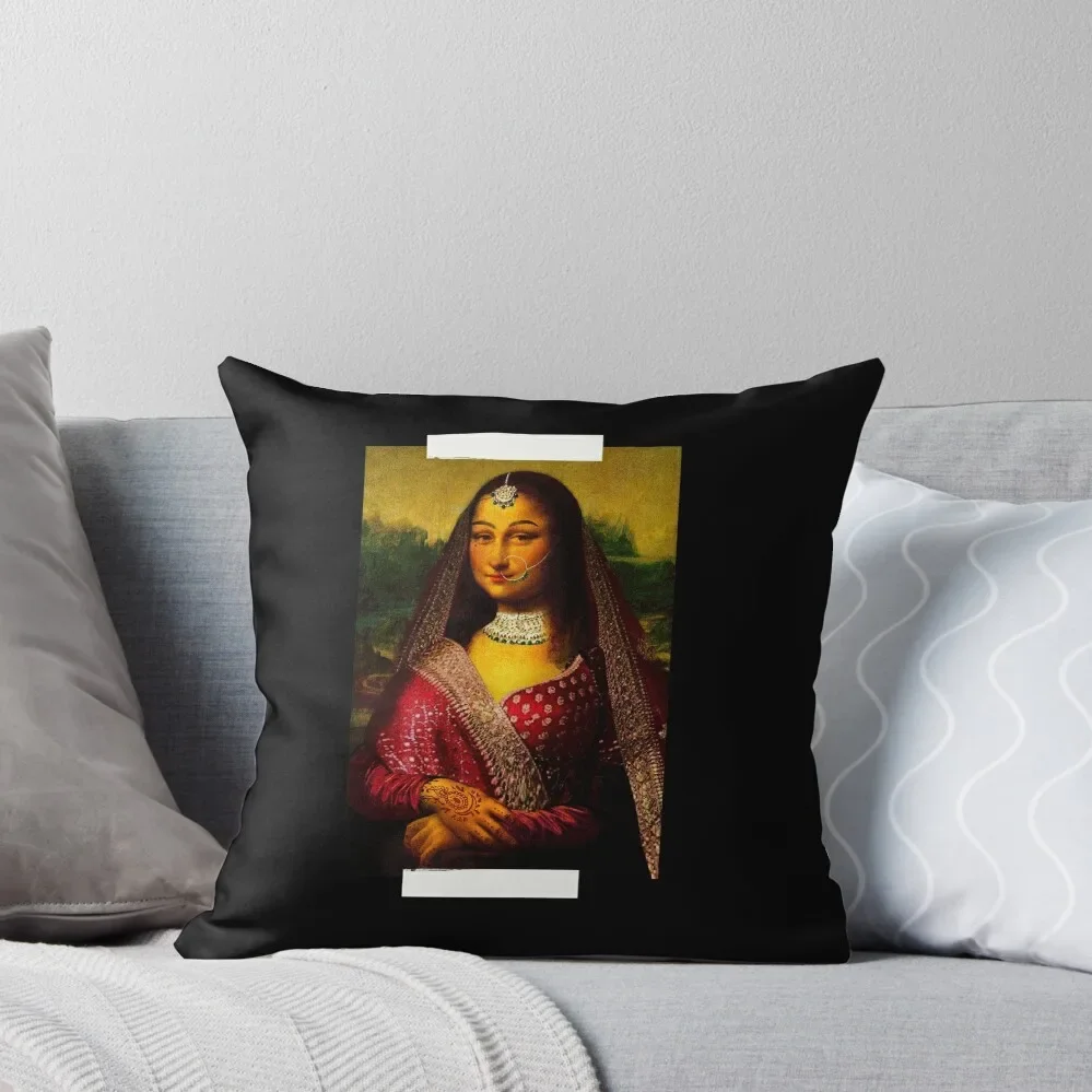 Desi Mona Lisa (Urdu) Throw Pillow Luxury Pillow Cover Christmas Pillow Covers