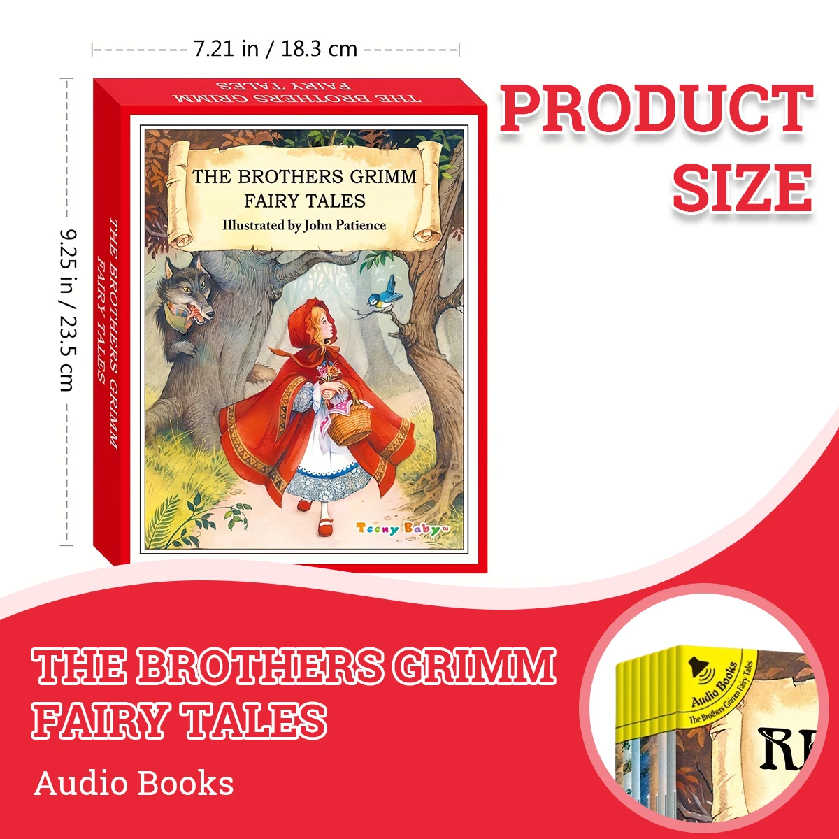 8 Books Classic Brothers Grimm Fairy Tale Hardcover Gift Box Full Color Illustrated English Kids Bedtime Reading Picture Book