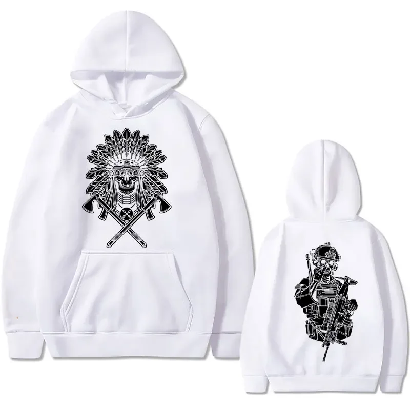 Sudadera con capucha con estampado de doble cara del grupo de observaciones hacia adelante, sudaderas con capucha con gráfico de calavera de terror gótico, ropa de calle Vintage para hombre