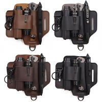 Tactical Multi Leather Portable Tool Storage Holster Outdoor Camping Hunting Waist PU Leather Pocket Belt Bag