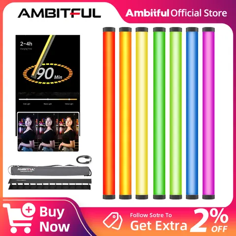 AMBITFUL A2 Pro RGB LED 스틱 비디오 라이트 그리드