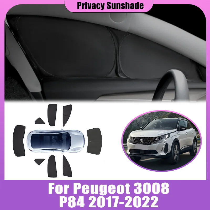 

Privacy Sunshade For Peugeot 3008 P84 MK2 2017-2022 2018 2019 Coverage Anti-UV Sun Sunroof Window Foldable Visor Car Accessories