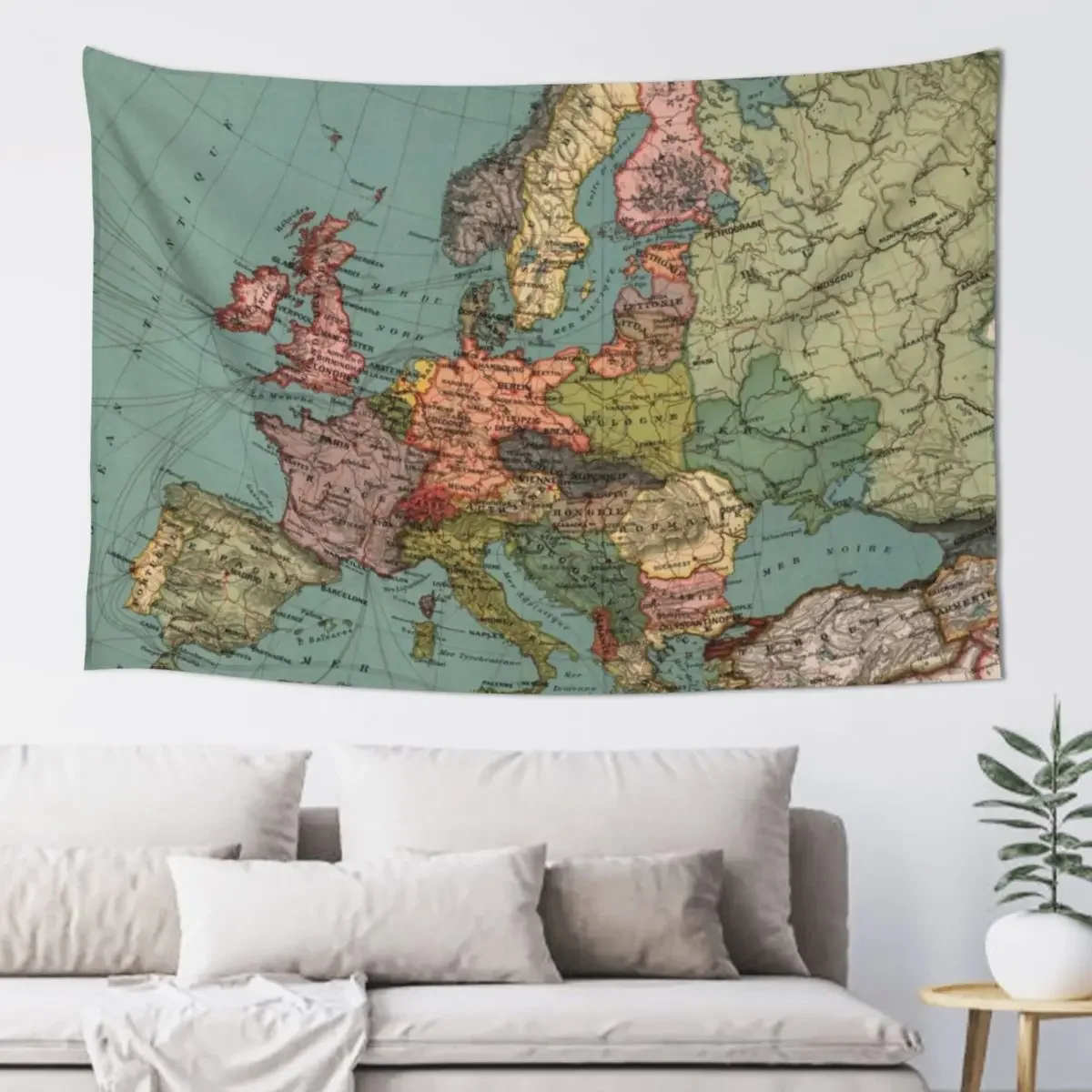 

Vintage Map of Europe (1921) Tapestry Wall Deco Aesthetic Room Decoration Home Decorations Aesthetic Tapestry