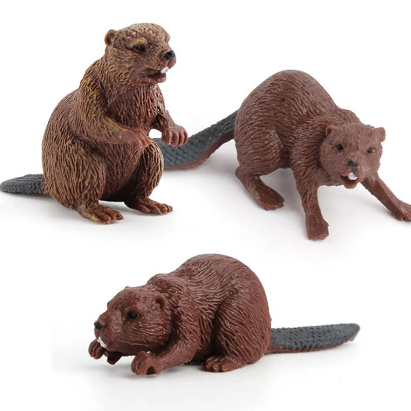 Simulation Forest Wild Animal Model Beaver Figure Plastic Toy Figurine Gift For Kids High Quality Children Toys