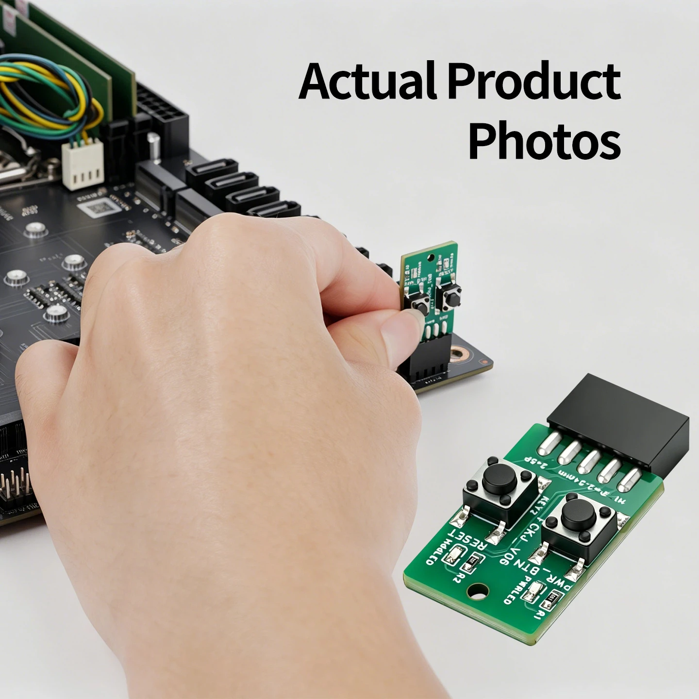 2x5-Pin to Reset Power ON/OFF Motherboard Power Switch Board LED Indicator Tester for Desktop PC Computer Server Repair DIY