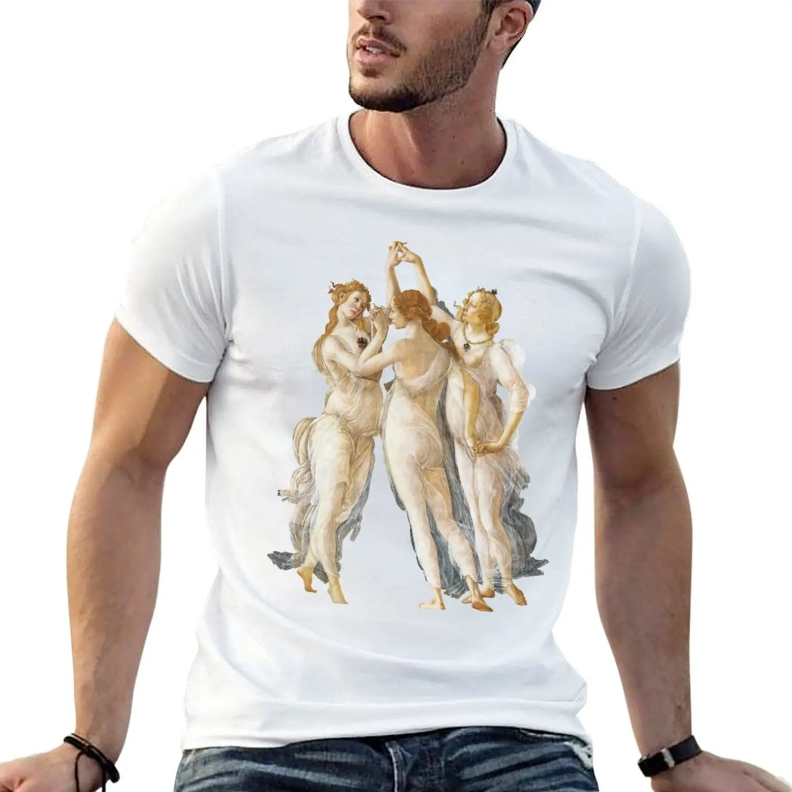 Botticelli - Three Graces T-Shirt Basic Crew Neck Short Sleeve Top