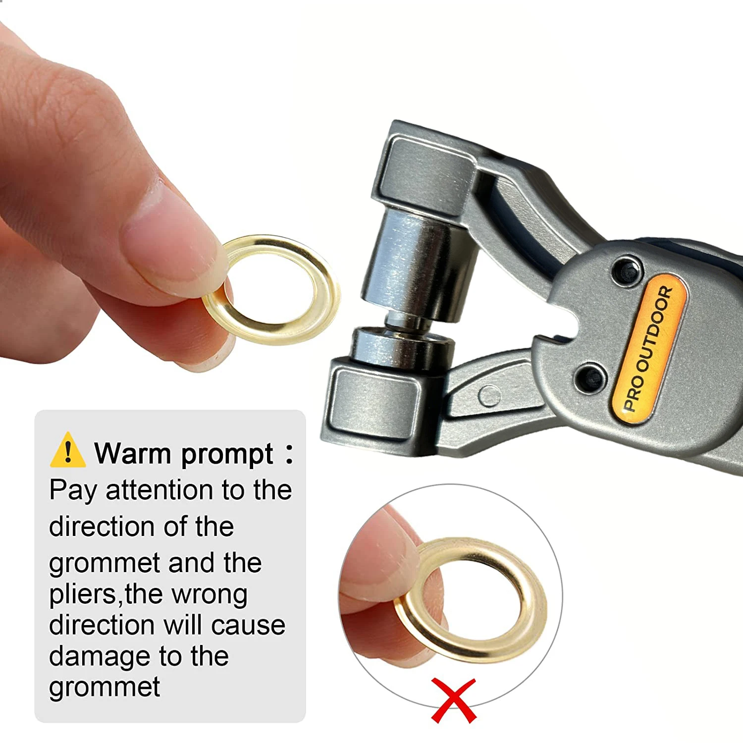 Handheld Manual Grommet Punch Tool Kit with Interchangeable Dies – for Tarpaulins, Fabrics, Shower Curtains, Clothing DIY