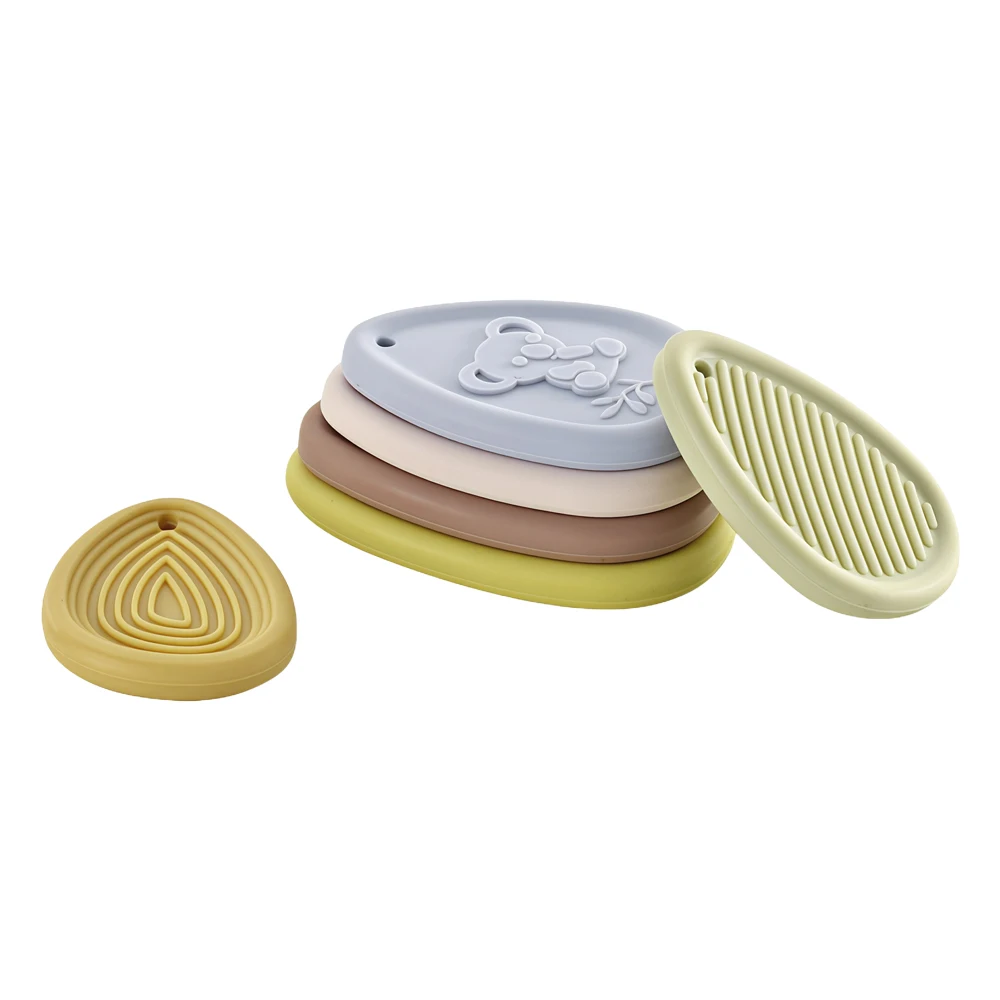 6 Pack Silicone Sensory Fidget Stones | Soft Textured Worry Stones for Kids & Adults Anxiety Relief, Autism & ADHD Calming Toy