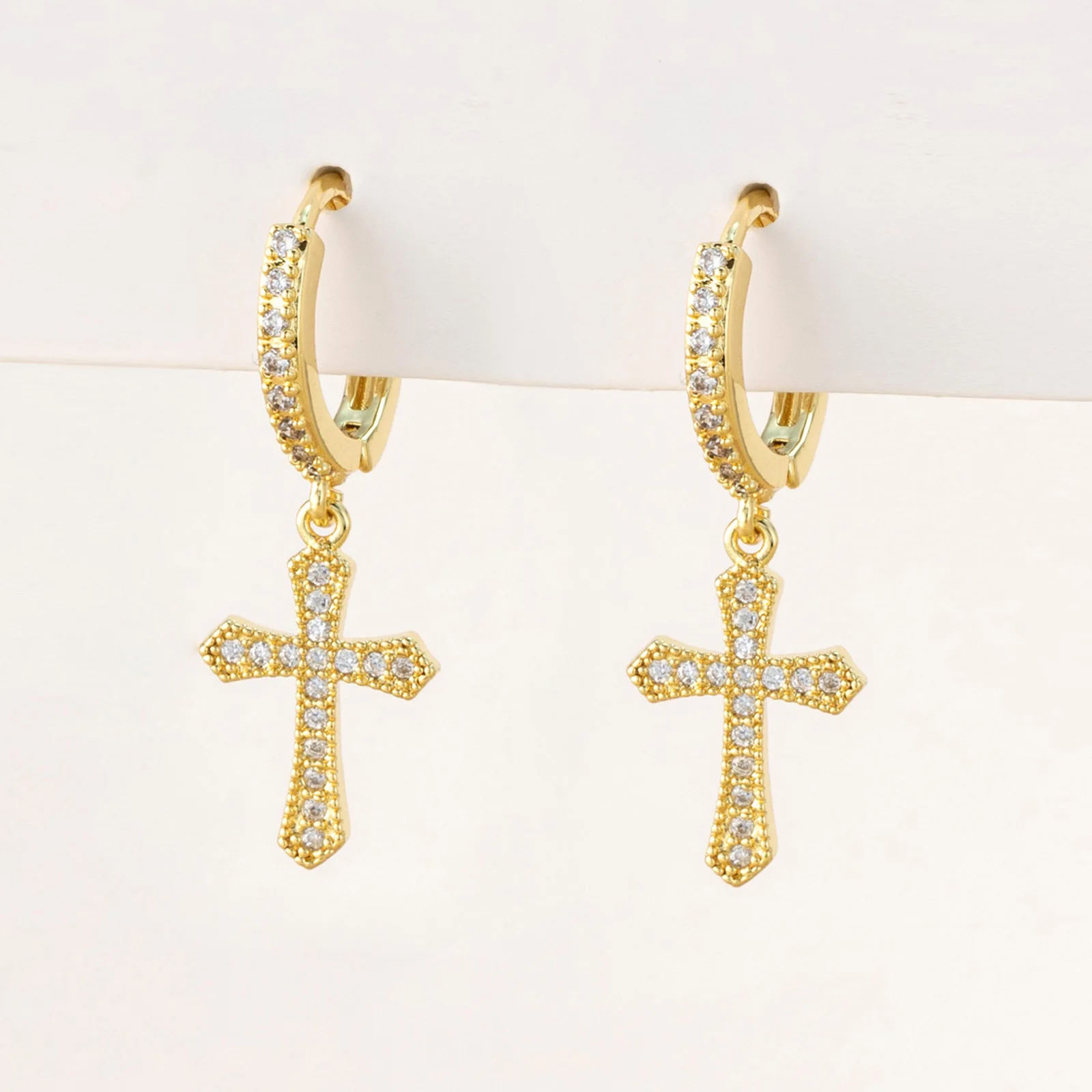 Zircon Cross Dangle Earrings For Women Girls Stainless Steel Cross Earring 2025 Trending Couple Wedding Aesthetic Jewelry Aretes image 6