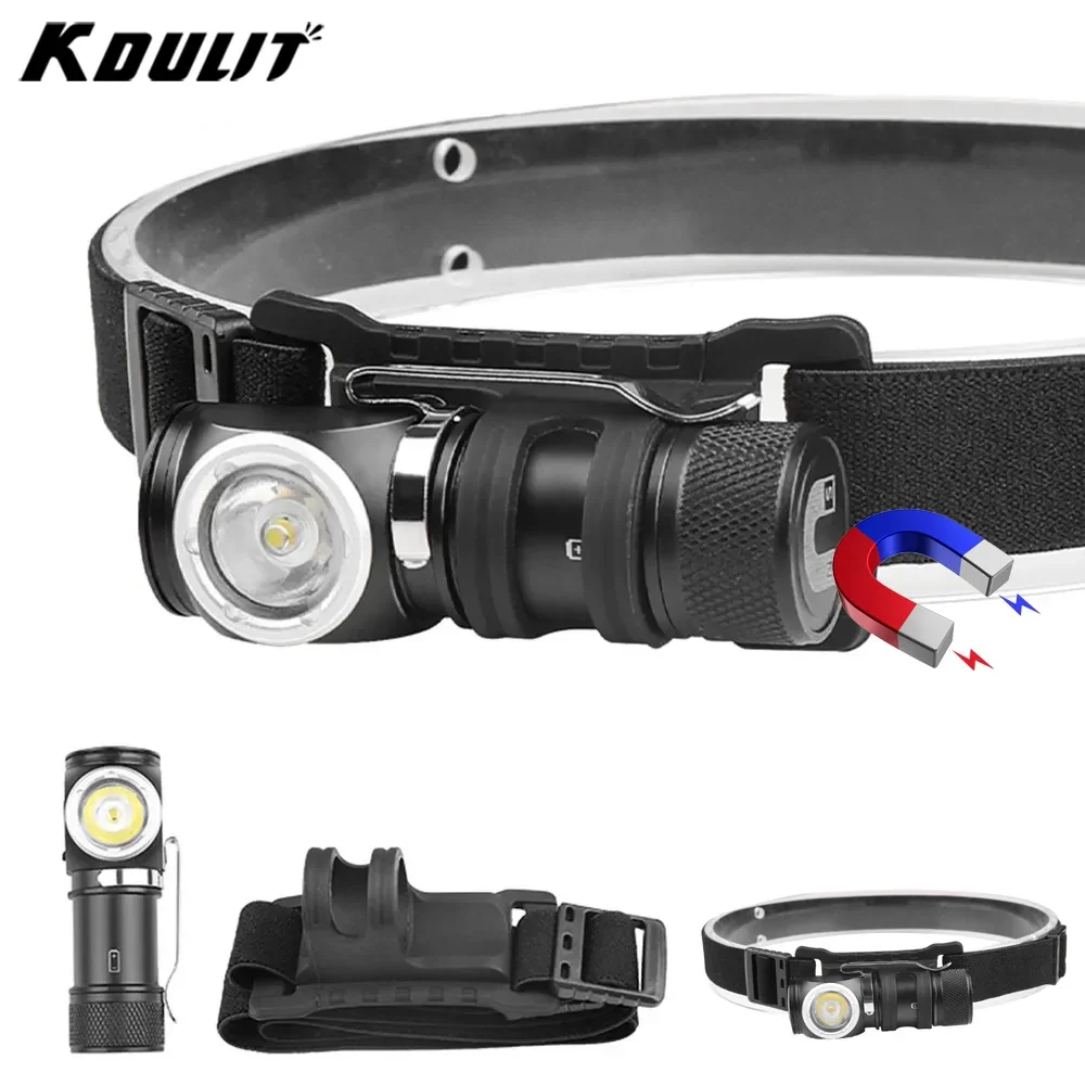 Potente linterna frontal LED P8, linterna frontal recargable tipo c con cola magnética, 3 modos de iluminación, linterna de pesca para acampar al aire libre