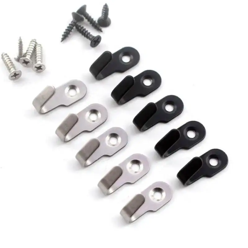 10pcs Mount Wall Hook Stainless Steel Mini J Hook with Screws Picture Hanger Hardware Hook for Bag Keychain Coat Closet Towel