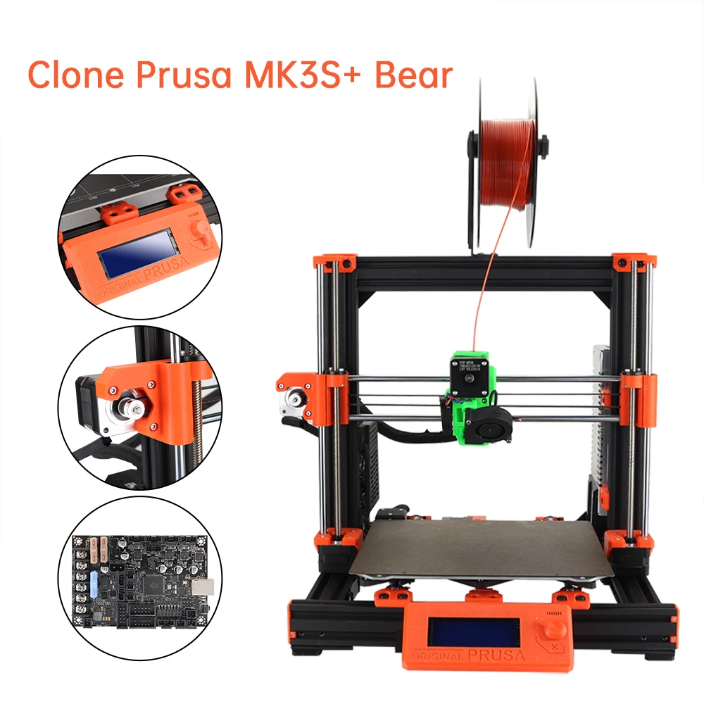 Clone Prusa i3 V2.1 MK3S + Bear 3d Printer Upgraded DIY Printers kits with Super Pinda High Quality 3d Printer Parts