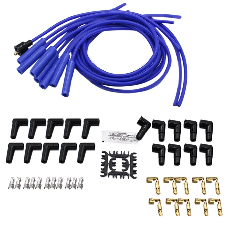 

Провода для свечей зажигания AS, спиральный сердечник, 8 мм, 180 градусов, оболочка для свечей зажигания, универсальный набор проводов