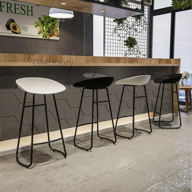 Nordic Minimalist Bar Stools Comfortable Modern Aesthetic Designer Bar Chairs Living Room Counter Banqueta Trendy Furniture view 3