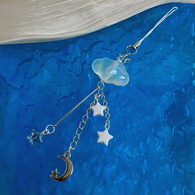 شفافة بسيطة سحابة الهاتف سحر الاكريليك حزام المحمول الحلو الهاتف مكافحة خسر سلسلة ظهره اكسسوارات الديكور الهدايا