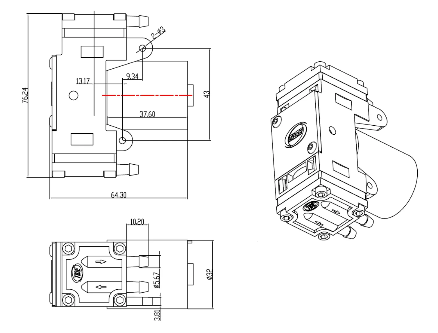 Quiet Oilless Brushless Motor Micro Air Pump Mini Vacuum Pump Corrosion Resistance FKM 12V DC Small Diaphragm Air Pump