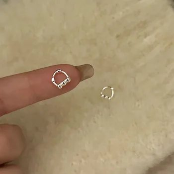 Prawdziwe 925 Sterling Silver małe śliczne geometryczne kolczyki w kształcie serca dla kobiet mody Fine Jewelry minimalistyczne akcesoria