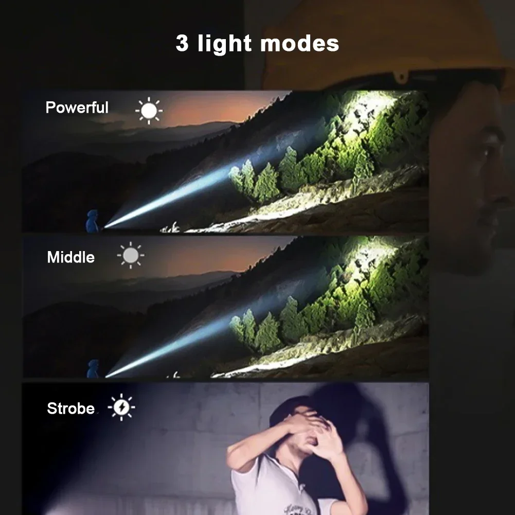 ペンバックル付きポータブル防水ポケット懐中電灯、XPG LED懐中電灯、16340充電式バッテリー内蔵、強力なライト