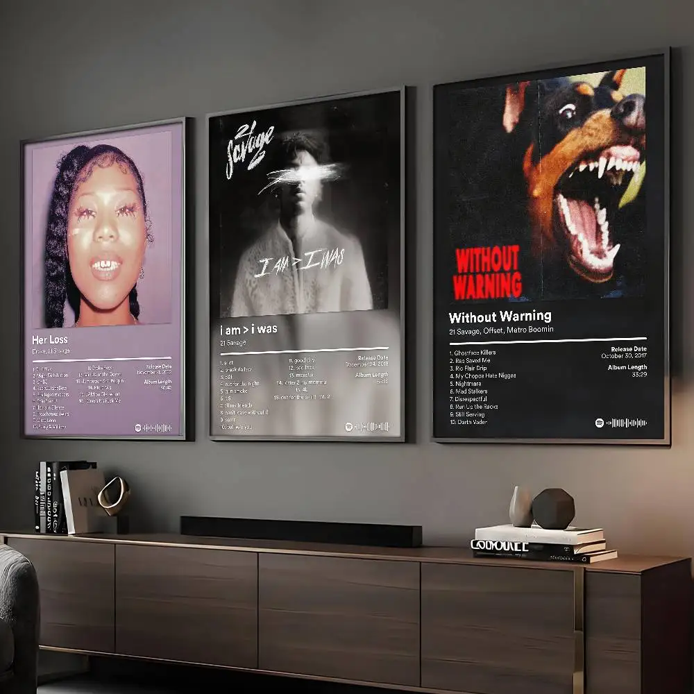 Singer 21 Savage Poster HD Art Sticky Wall Waterproof Home Living Room Bar Decoration