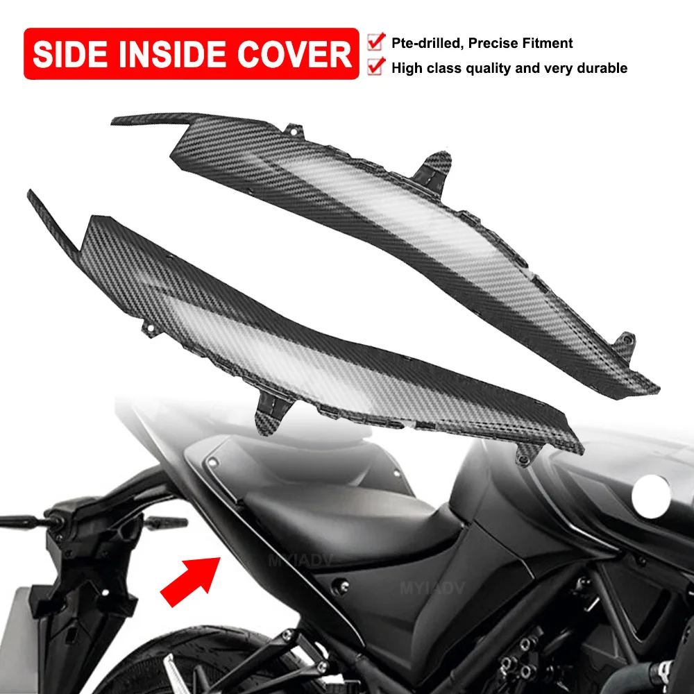 

Motorcycle Rear Tail Side Inside Plate Cover For YAMAHA MT03 MT-03 MT-25 MT25 FZ-03 FZ-25 2021 2022 2023 2024 Fairing Protector