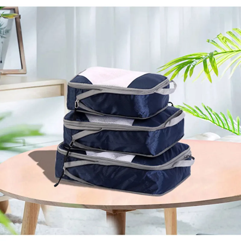 3 Set Mesh Compression Packing Cubes Expandable Packing Cubes for Travel Essentials Accessories Travel Compression Bags