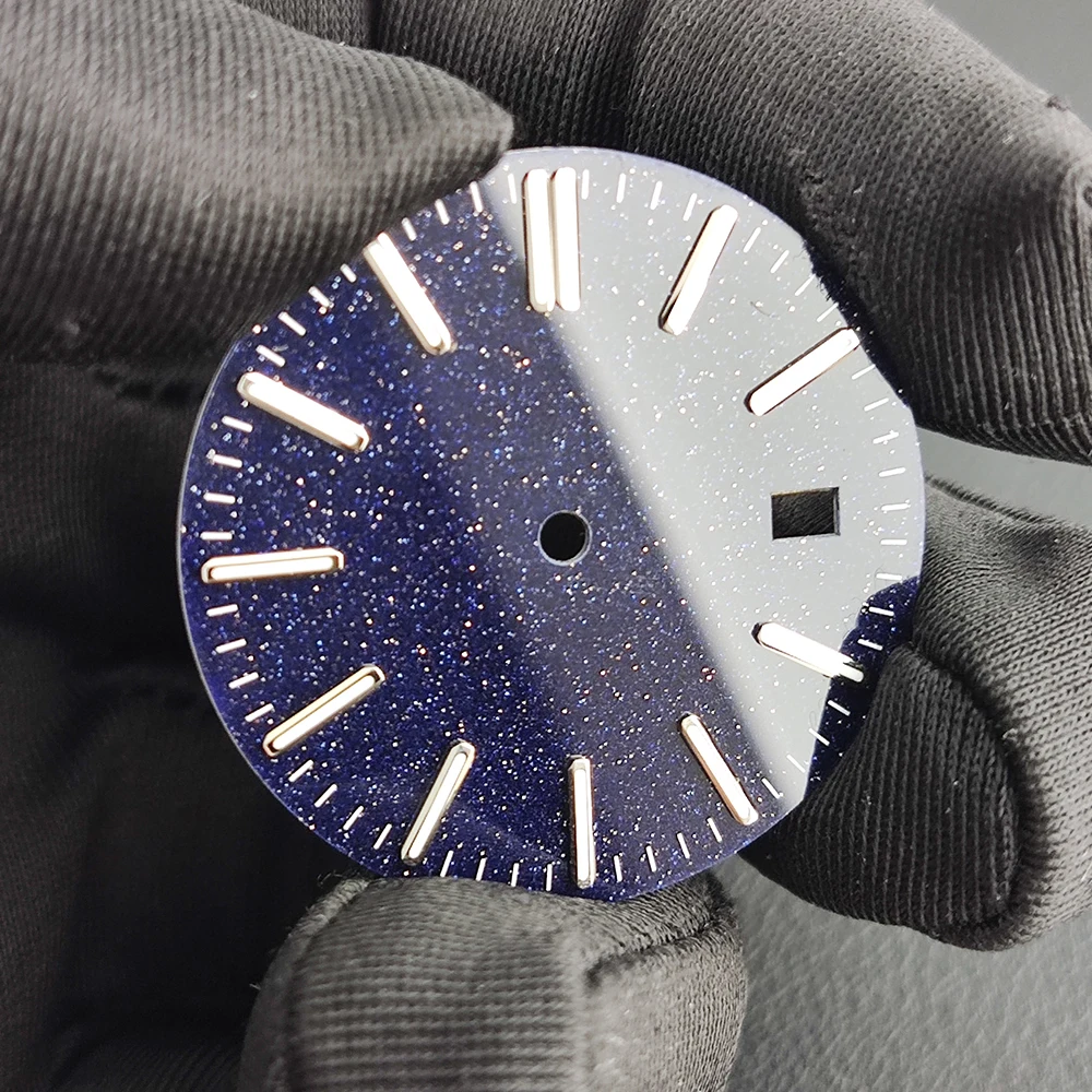 NH35 Dial 31.8mm Blue Sand Stone Dial green C3 Lume Is Made of Blue Gold Sands Stone for NH35/NH36 Movement Watch Accessories