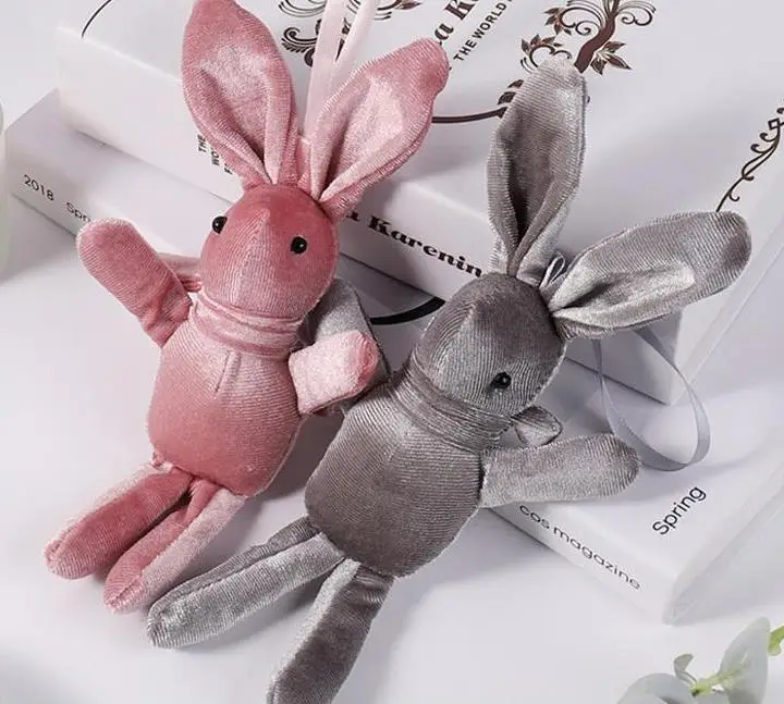 Cartoon Kawaii Wishing Rabbit Plush Doll Pendant Creative Birthday Wedding Christmas Companion Gift Wishing Rabbit Bag Pendant