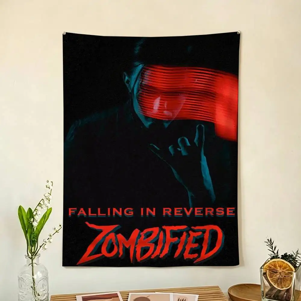 Singer Falling in Reverse Flag Digital Printing Banner for Garage Wall Out Door Decoration