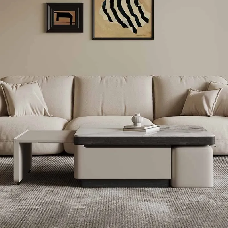 Italian Clear Coffee Table Storage Drawers Unique White Modern Side Table Nordic Balcony Nordic Mesa Auxiliar Hotel Furniture