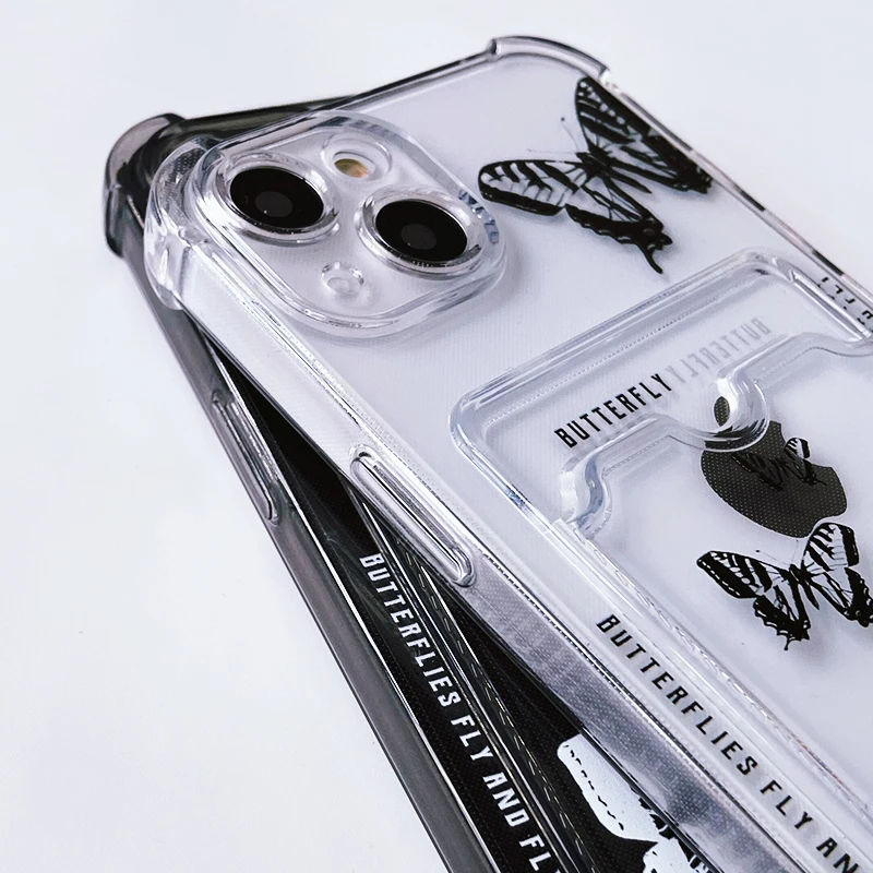 Card Slots Cases For iPhone 11 Case iPhone 15 16 Plus 14 Pro Max 13 12 11 Pro Fundas Transparent Cover Soft Silicone Wallet Bags