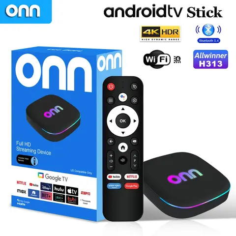 Onn 4K Android 13 Smart TV Box 4K Quad Core Set-Top Box 5G Connectivity 2GB RAM Voice Remote for Streaming Media Player