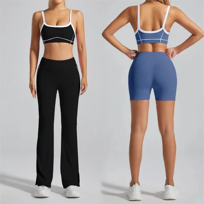 

Women's Seamless Yoga Set - Naked Feel Backless Bra High Stretch Quick-Dry Workout Outfit for Gym Running Outdoor Fitness