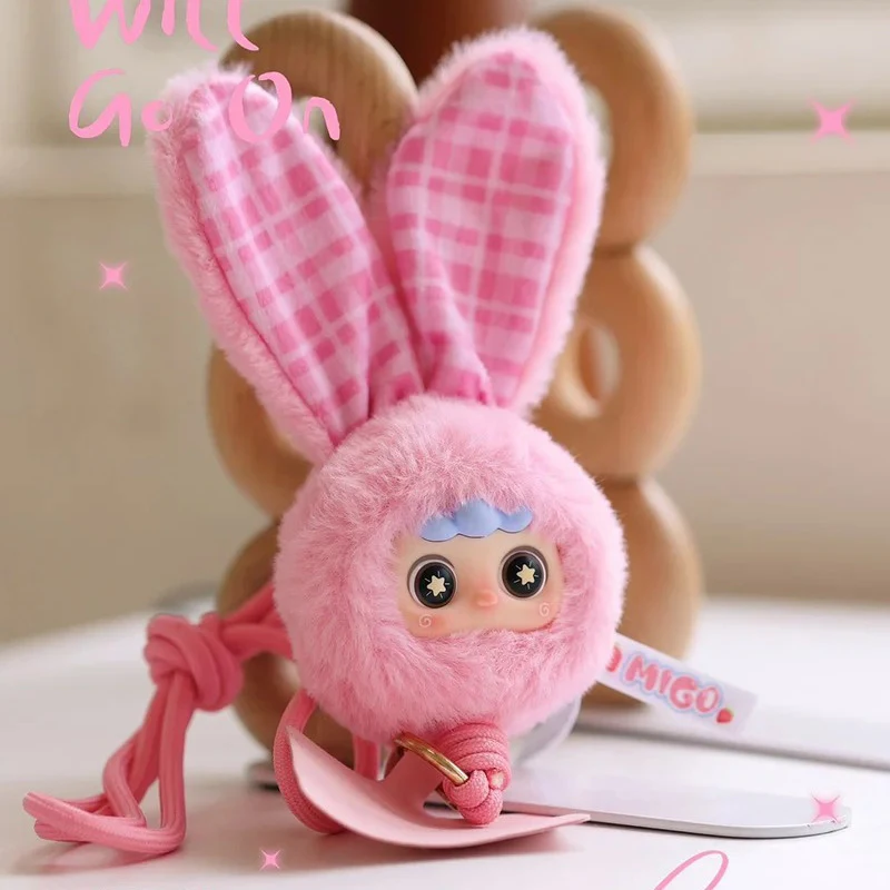 MINISO New MIGO Plush Toy Lanyard Trendy Blind Box Hanging Pendant Mobile Phone Chain Crossbody Neck Strap Anti-Loss With Spacer