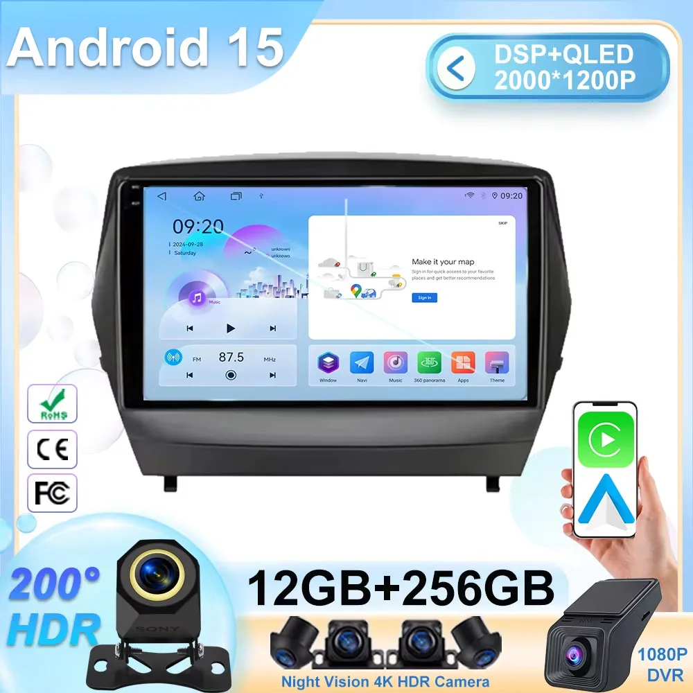 

Car Radio for Hyundai IX35 Tucson 2 LM 2009-2015 Carplay Android Player Car Stereo Autoradio Head Unit Navigation GPS Multimedia