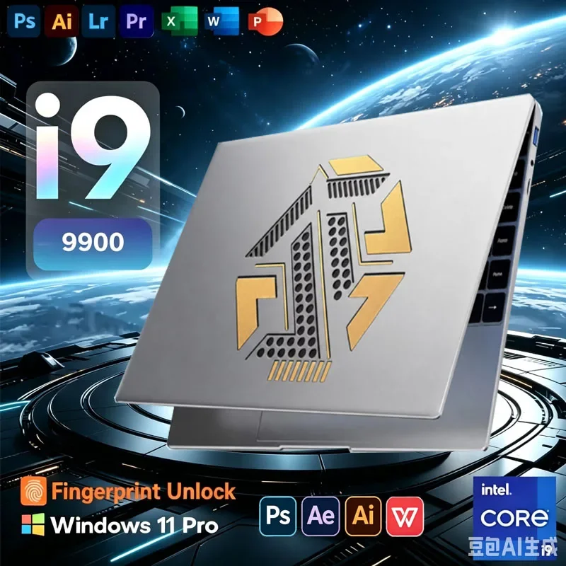 2026 New Laptop 14.1 Inch Windows 11 Intel Core I9 9900 16GB RAM 1TB 2TB SSD Fingerprint Unlock Study Office Pc Gaming Laptops