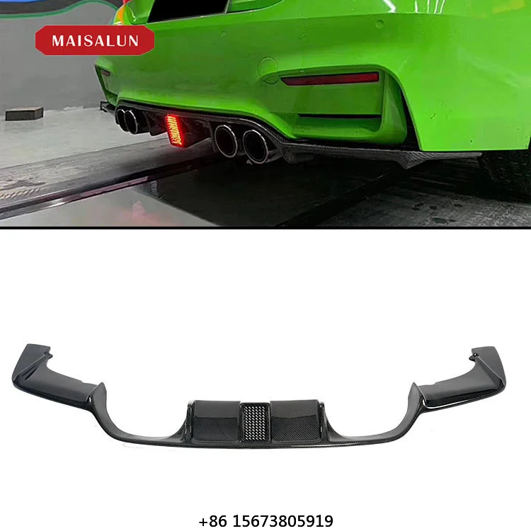 Tuning Carbon Fiber Rear Diffuser for  F82 F80 M3 M4 Diffuser with Led Light Car Auto Parts