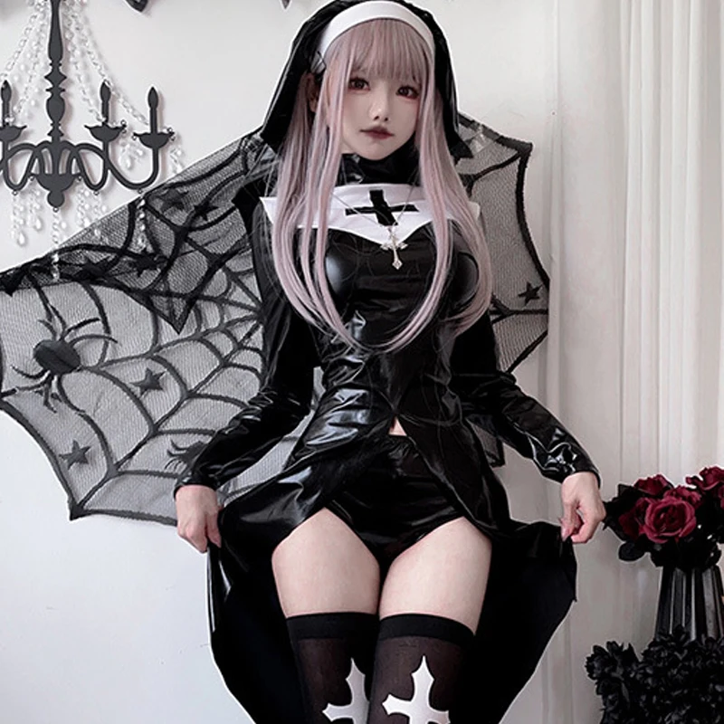

Vampire Nun Costume Halloween Costume Plus Size Cross Dark Goth Cos Cosplay Sexy