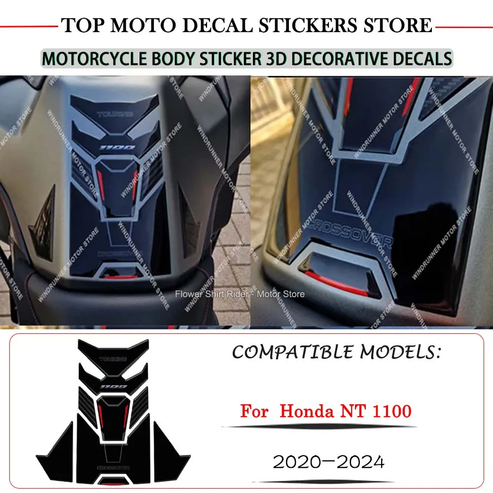 Motorcycle Tank Pad Protection Sticker Waterproof Scratch-Resistant 3D Epoxy Resin Decorative sticker for Honda NT1100 2020-2024