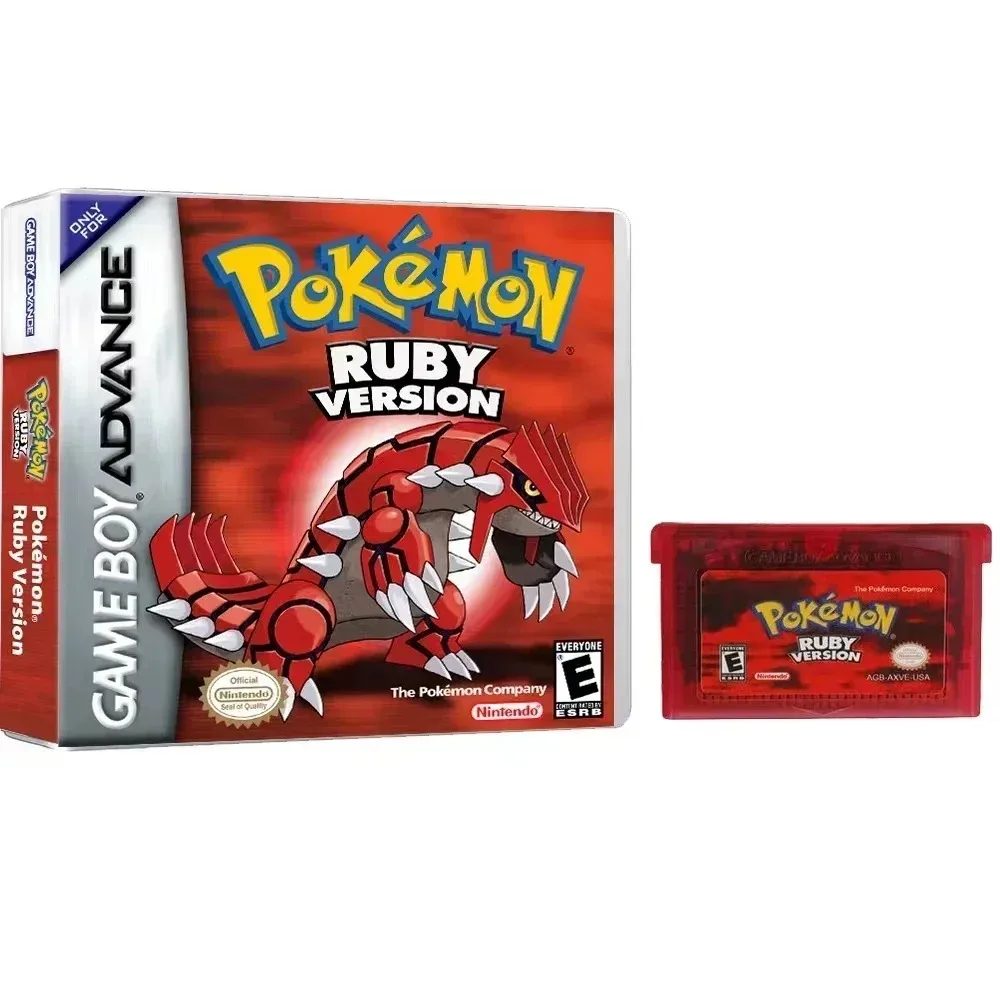 NEW Pokemon Series Emerald FireRed Leafgreen Ruby Sapphire 5 Versions GBA Game in Box for 32 Bit Video Game Cartridge No Manual