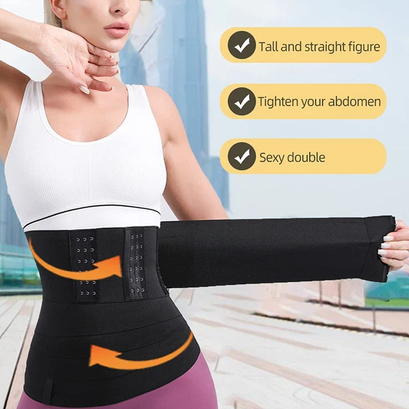 Waist Trainer for Women Snatch Me Up Buckle Bandage Wrap Lumbar Waist Support Belt Body Shaper Belly Cincher Compression Band