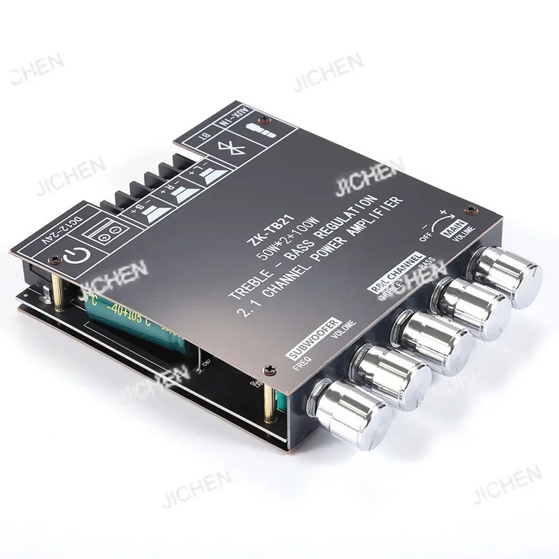 

CSJC ZK-TB21 2,1-канальный модуль цифрового усилителя мощности Bluetooth, сабвуфер высокого и низкого тона TPA3116D2, оригинальный сердечник