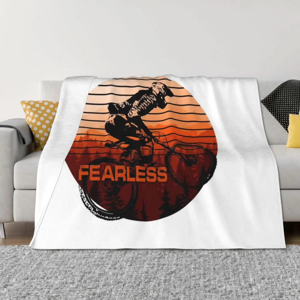 

fearless mtb rider Throw Blanket Tourist Thermals For Travel Soft Beds Luxury Blankets