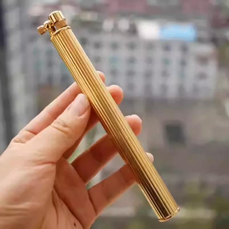 Extended shaped kerosene lighter with brass featuring long cylindrical Lighter Creative design ideal for collection