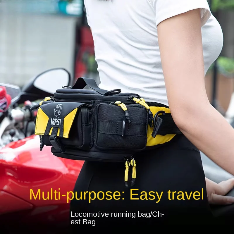 Motorcycle Fanny Pack Man and Woman Waterproof Wear-resisting Reflect Light Large Capacity, Multifunctional Riding Shoulder Bag