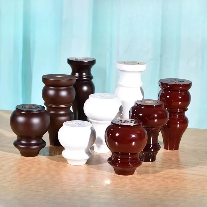 4Pcs 8cm Height Solid Wooden Gourd Shaped Furniture feet Sofa Bench Chair Closet Cabinet legs Couch Dresser Armchair feet