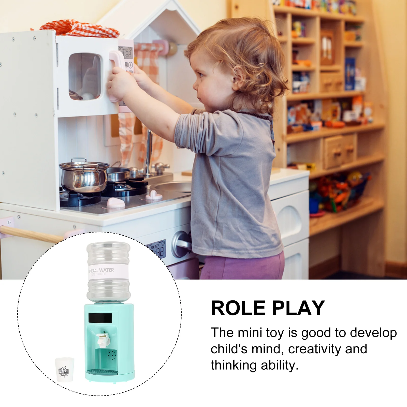 

Miniature Water Dispenser Plastic Pretend Play Toy Safe Materials Kids Educational Role Play Appliances Simulation Decor
