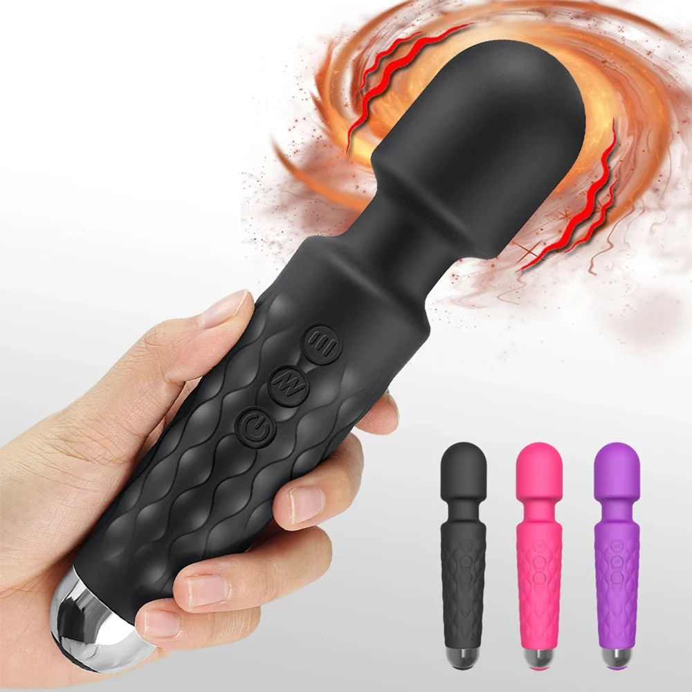 20 Speeds Powerful Dildo Vibrator Female AV Massager Wand G-Spot Clitoris Nipple Stimulator Masturbator for Women Adult Sex Toys