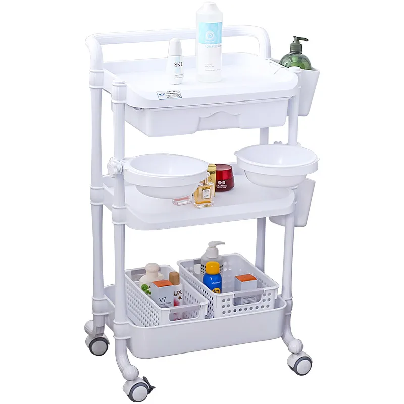 Laboratory Trolley Barber Portable Cart Organizer Wheels Makeup Wine Rolling Tray Furniture Cosmetic Helper Delivery Table Spa