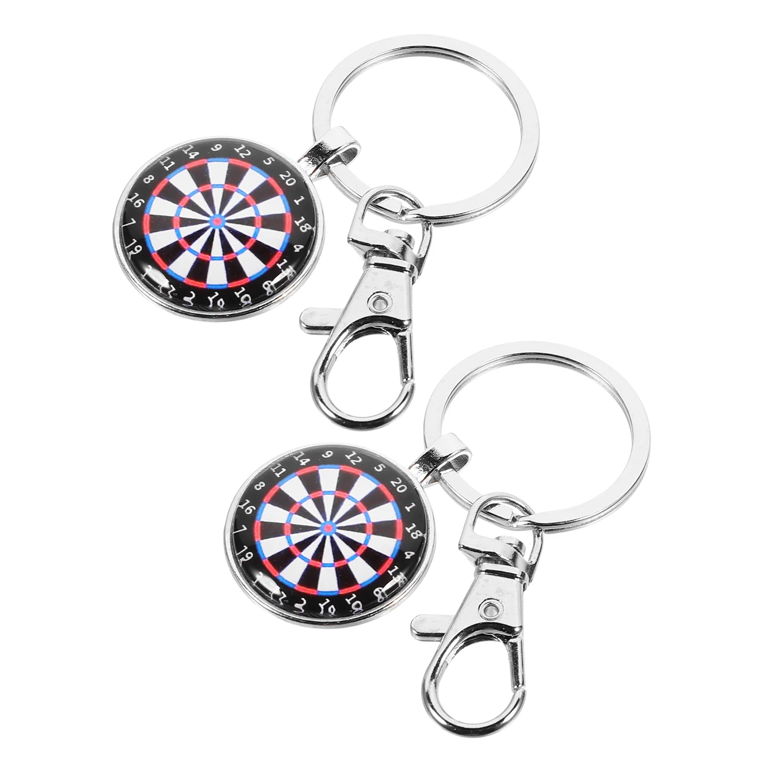 

2 Pcs Corkscrew Time Gem Keychain Locket Retro-inspired Pendant Gift Board Azusa Alloy Unique Dartboard Keyring