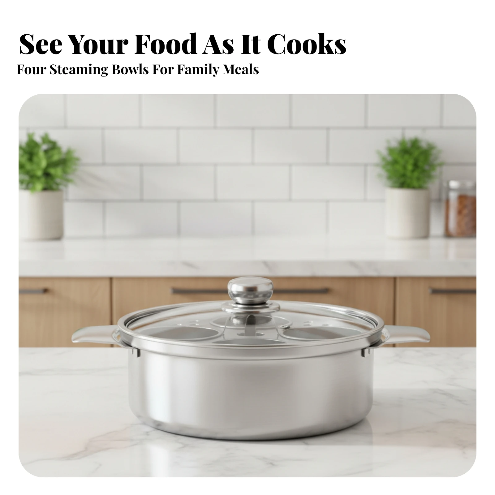 Stainless Steel Pot with Stew Cups Stovetop Compatible Stew Pot with Glass Lid Stewpot with Side Handles Uncoated for Home Cooks